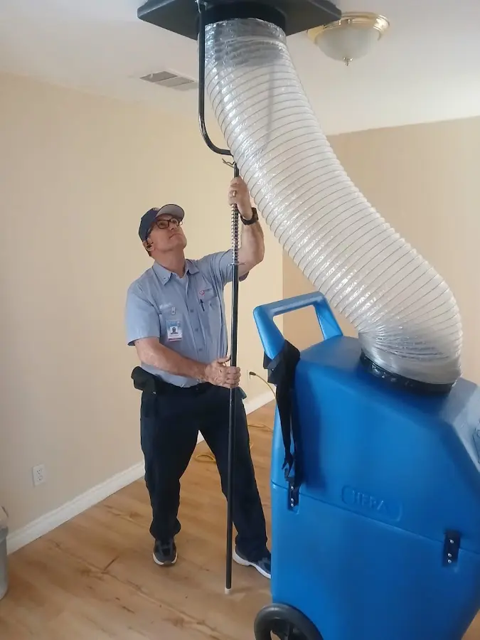 Mini Split Installation technician using HEPA equipment in Indian Wells